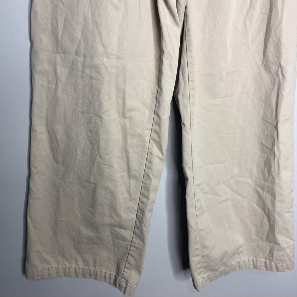 Aritzia TNA 90s Chino Pant Cotton Twill Relaxed Pleated Trousers, Tan, size 10 - Picture 7 of 16